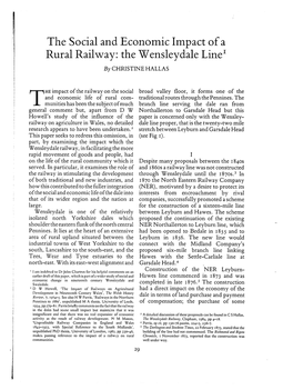 The Social and Economic Impact of a Rural Railway: the Wensleydale Line by CHRISTINE HALLAS