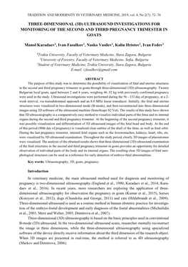 Three-Dimensional (3D) Ultrasound Investigations for Monitoring of the Second and Third Pregnancy Trimester in Goats