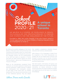 Schoolprofile a Unique School in ���� / �� Toronto