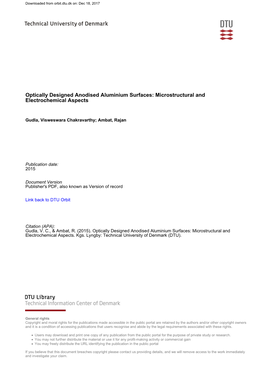 Optically Designed Anodised Aluminium Surfaces: Microstructural and Electrochemical Aspects