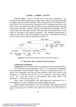 9. IRON – CARBON ALLOYS Ferrous Alloys