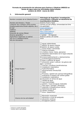 National Report on Ihp Related Activities