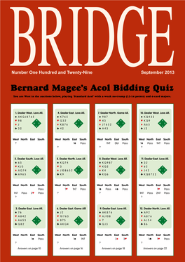 Bernard Magee's Acol Bidding Quiz