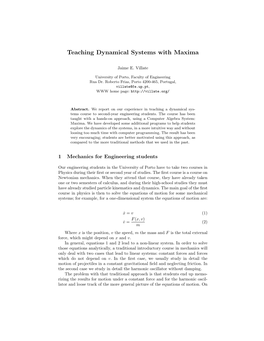 Teaching Dynamical Systems with Maxima