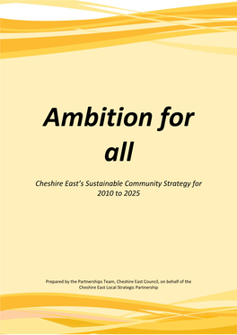 The Cheshire East Sustainable Community Strategy