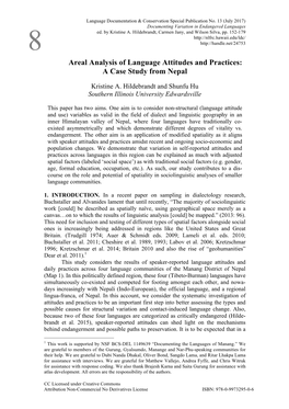 Areal Analysis of Language Attitudes and Practices: a Case Study from Nepal