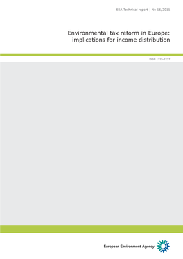 Environmental Tax Reform in Europe: Implications for Income Distribution