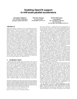 Enabling Openvx Support in Mw-Scale Parallel Accelerators