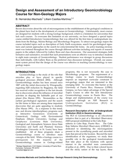 Design and Assessment of an Introductory Geomicrobiology