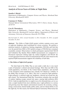 Analysis of Seven Years of Globe at Night Data