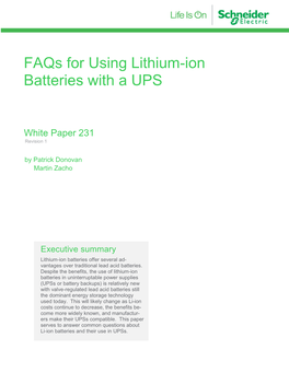 Faqs for Using Lithium-Ion Batteries with a UPS