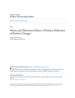 Movie and Television Fathers: a Positive Reflection of Positive Changes George J