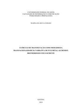 Universidade Federal De Goiás Faculdade De Informação E Comunicação Publicidade E Propaganda Wadna Da Silva Coelho O Círcu