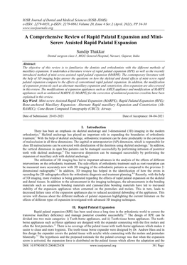 Screw Assisted Rapid Palatal Expansion