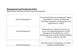 Management & Production Roles 1