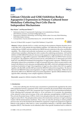 Lithium Chloride and GSK3 Inhibition Reduce Aquaporin-2 Expression in Primary Cultured Inner Medullary Collecting Duct Cells Due to Independent Mechanisms