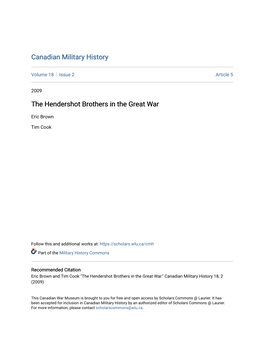 The Hendershot Brothers in the Great War