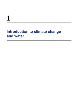 Chapter 1 Introduction to Climate Change and Water
