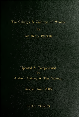 The Galweys & Gallweys of Munster