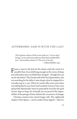 Afterword: God Is with the Lazy