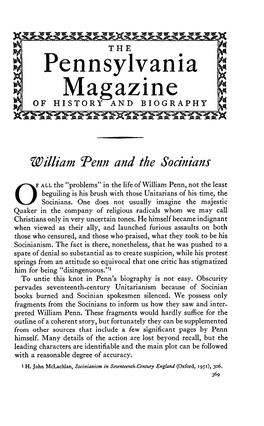 William Penn and the Socinians