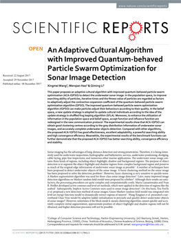 An Adaptive Cultural Algorithm with Improved Quantum-Behaved Particle Swarm Optimization for Sonar Image Detection