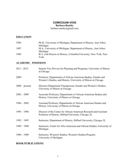 Barbara Ransby CV