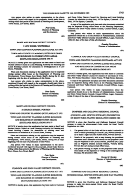 Dumfries and Galloway Regional Council Town and Country Planning (Scotland) Act 1972 (Church Lane, Newton Stewart) (Prohibition Town