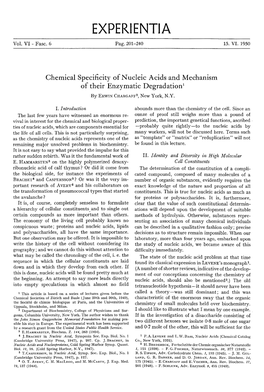 Chemical Specificity of Nucleic Acids and Mechanism of Their Enzymatic Degradation 1
