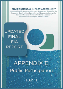 Appendix E: Public Participation Part I