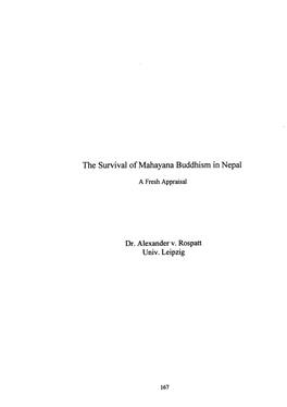 The Survival of Mahayana Buddhism in Nepal