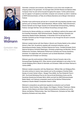 Jörg Widmann Is One of the Most Versatile and Intriguing Artists of His Generation