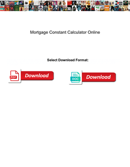 Mortgage Constant Calculator Online