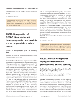 AB079. Upregulation of DEPDC1B Correlates with Tumor