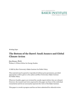 The Bottom of the Barrel: Saudi Aramco and Global Climate Action