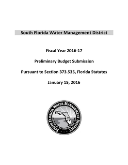 SFWMD FY2017 Preliminary Budget Submission