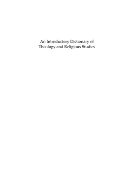 An Introductory Dictionary of Theology and Religious Studies