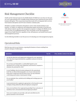 Risk Management Checklist