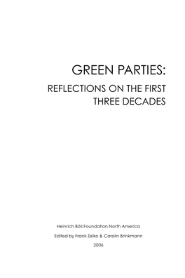 Green Parties: Reflections on the First Three Decades