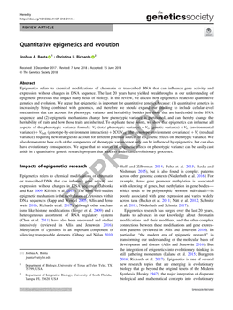 Quantitative Epigenetics and Evolution