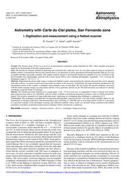 Astrometry with Carte Du Ciel Plates, San Fernando Zone I