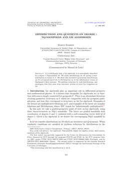 Distributions and Quotients on Degree 1 Nq-Manifolds and Lie Algebroids