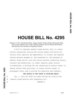 HOUSE BILL No. 4295 No