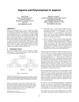 Aspects and Polymorphism in Aspectj