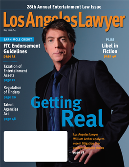 Los Angeles Lawyer May 2012 May 2012 Master.Qxp 4/12/12 12:49 PM Page 5 May 2012 Master.Qxp 4/12/12 12:49 PM Page 6