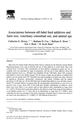 Associations Between Off-Label Feed Additives and Farm Size, Veterinary Consultant Use, and Animal Age