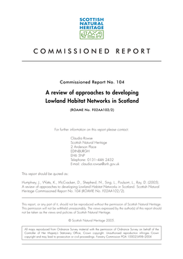 A Review of Approaches to Developing Lowland Habitat Networks in Scotland