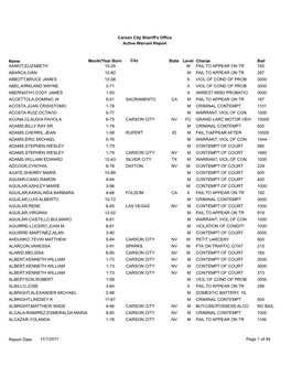 Active Warrants Report