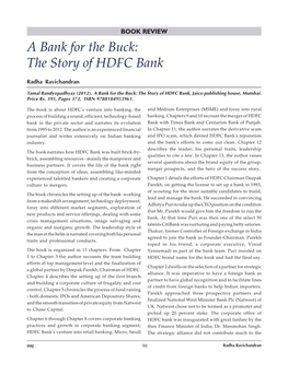 A Bank for the Buck: the Story of HDFC Bank