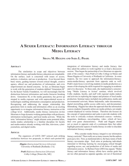 Information Literacy Through Media Literacy